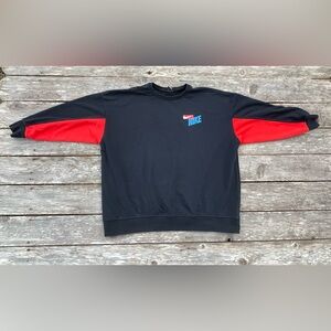 NIKE Sweater Women XXL 2XL Red Black Long Sleeve Color Block Sports Sweatshirt